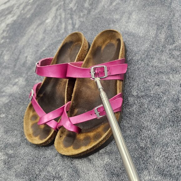 Birkenstock Mayari Sandals Womens 8 Magenta Haze Toe Loop Leather - Picture 11 of 15